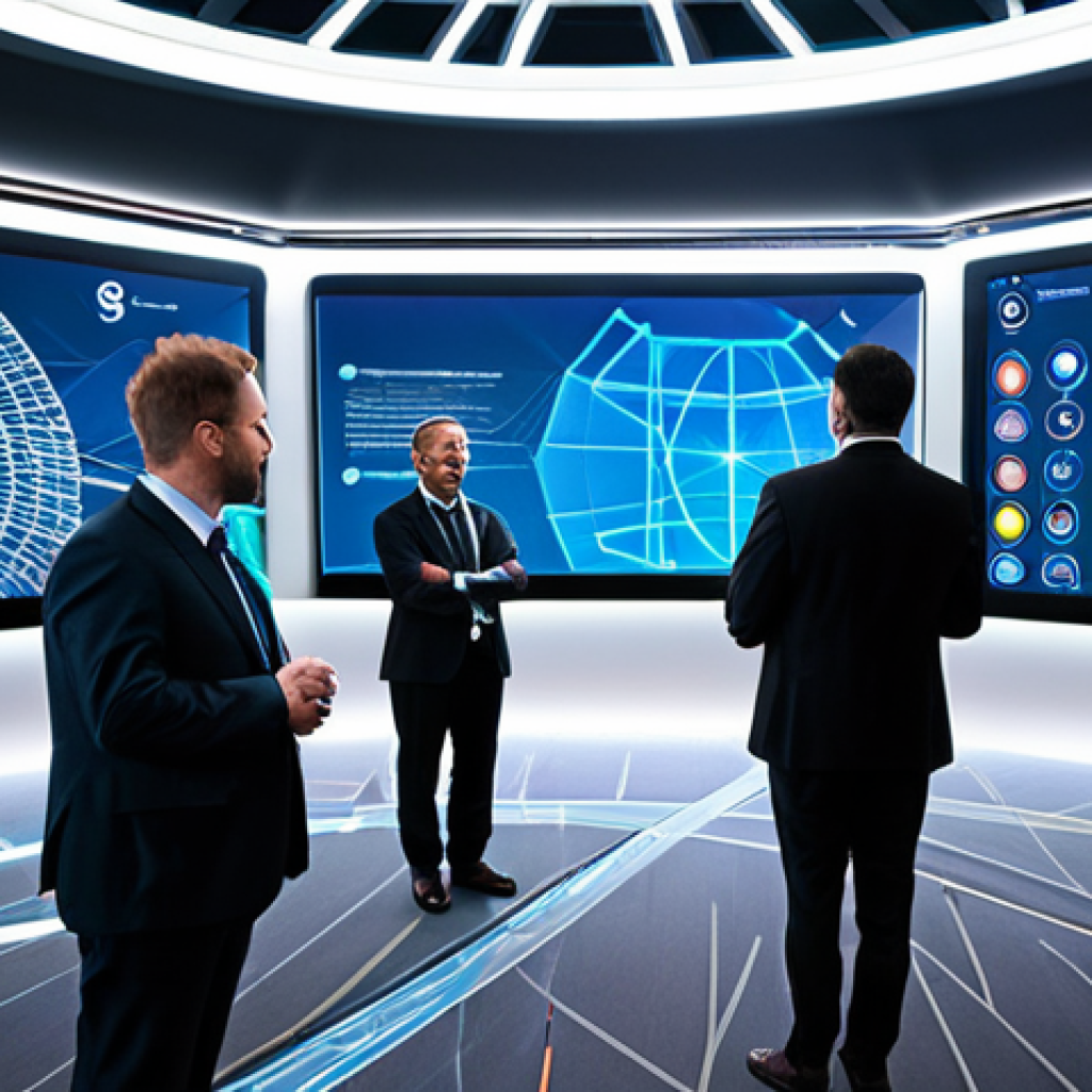 글로벌브릿지와 기술 혁신 중심지 - Global Networking Hub**

"A vibrant, modern conference hall filled with diverse professionals, fully...
