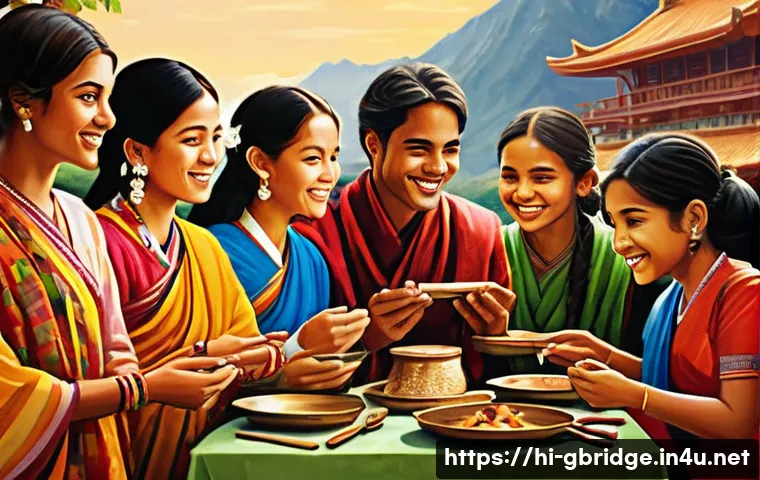글로벌브릿지와 범죄 예방 - **Cultural Exchange: A Global Connection**
"A vibrant, richly detailed illustration depicting a ...